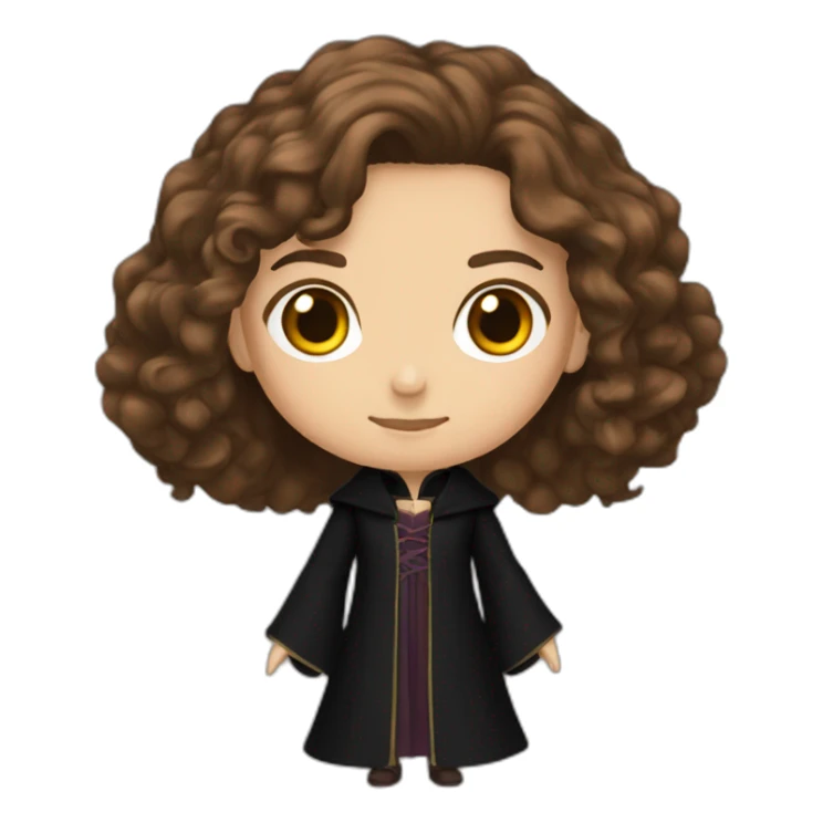 1 Hermione granger with Brown hair and is black wizard clothese sticker