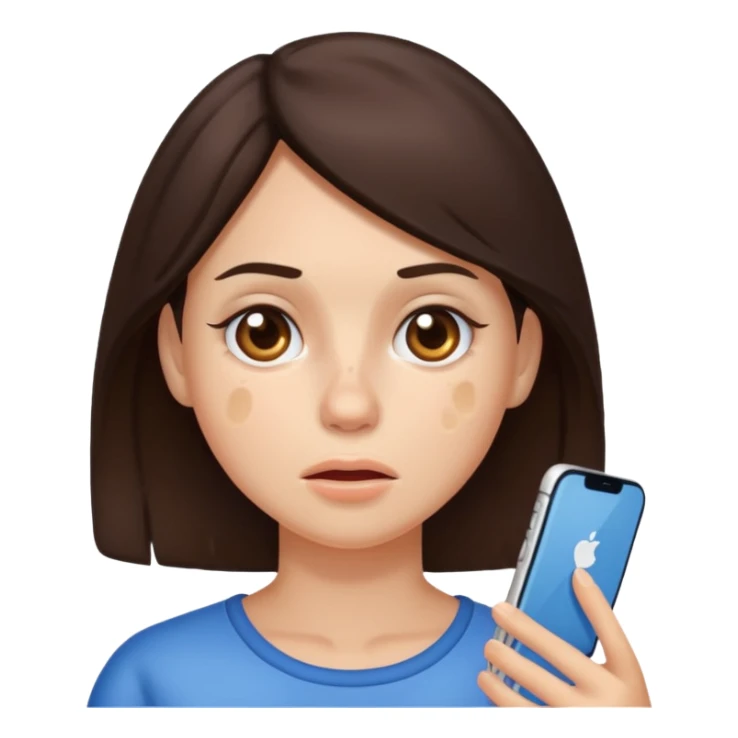 brunette woman with lots of acne sticker