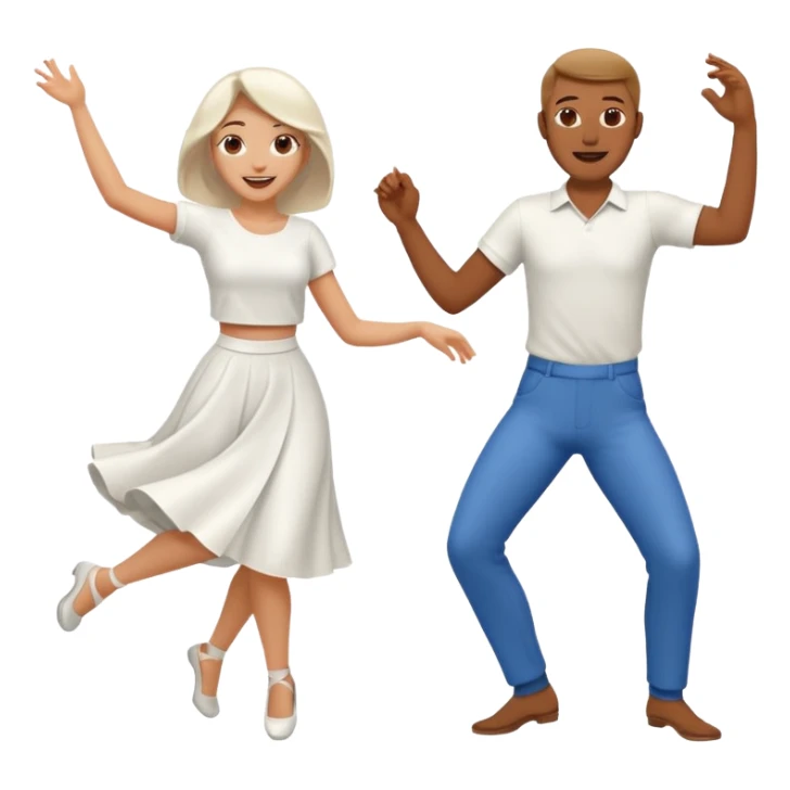 Man and woman dancing white sticker