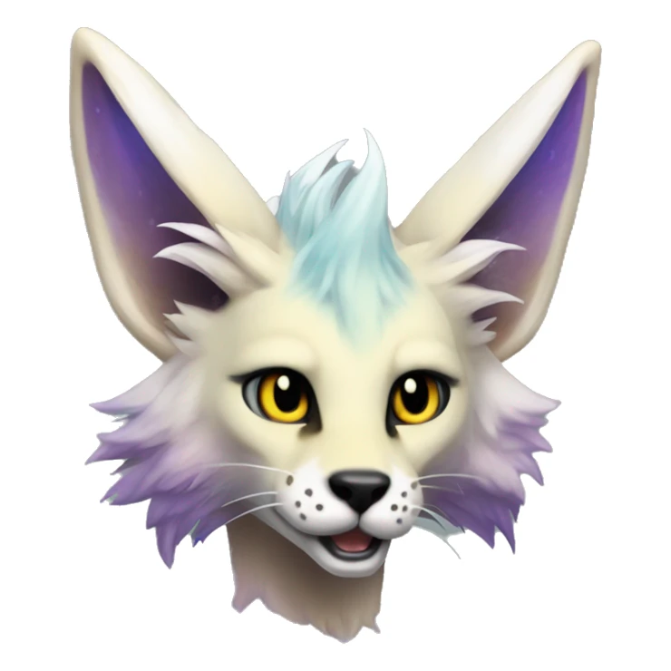 Epic Edgy Colorful ethereal eldritch Sergal-Serval-Fionbri sticker
