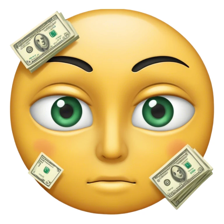 money sighn eyes on face sticker
