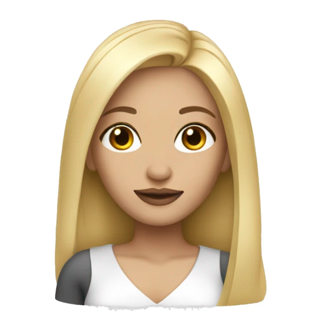 blonde with straight hair an clean make up sticker