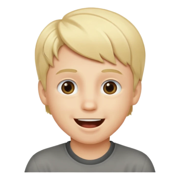 blond boy with grey eye colour smiling sticker