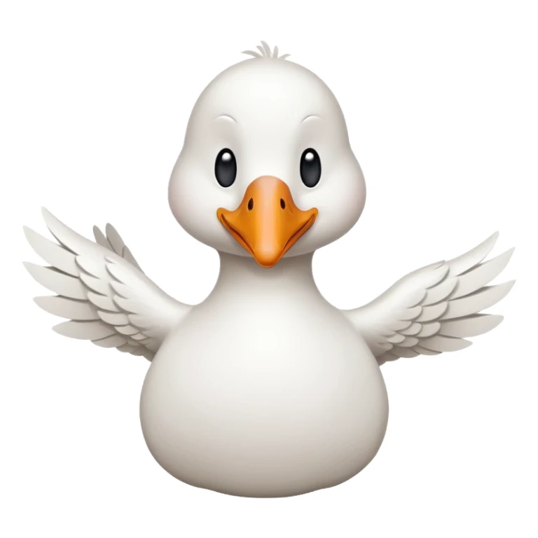 art style drawing of a white goose character giving a thumbs down sticker