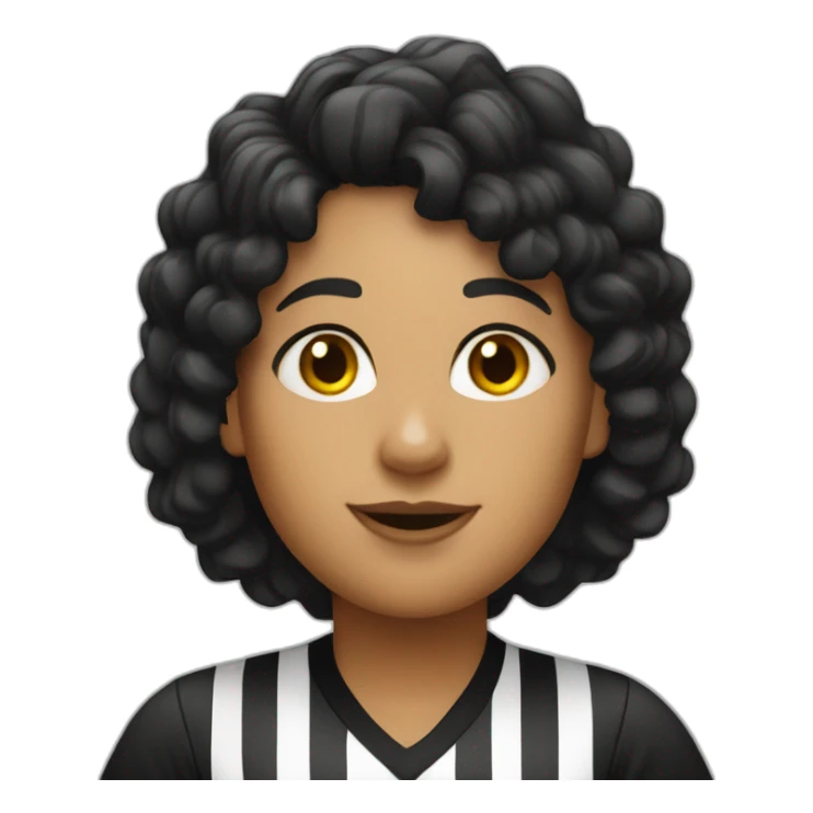 female basketball referee with black curly hair sticker