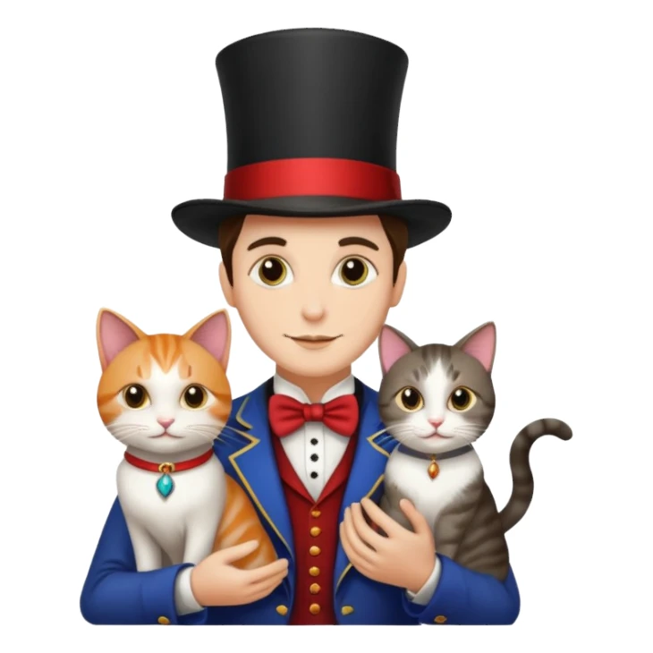 magician couple and their pet cat sticker