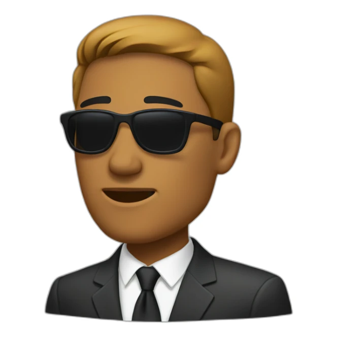 man in suit looking to the right with sunglasses down (side view) sticker