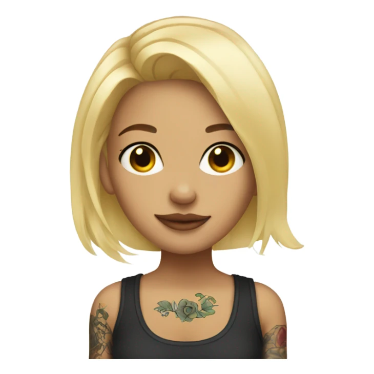 Blonde girl with tattoos sticker