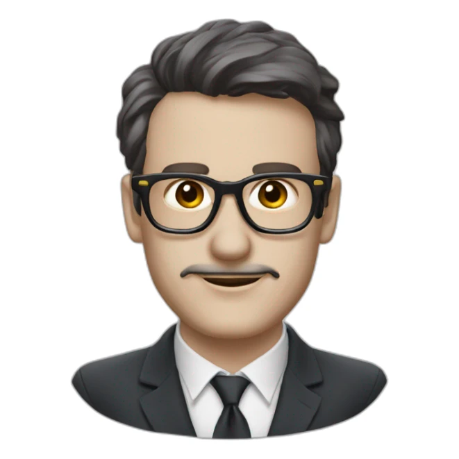 Xavier Dupont de Ligonès avec ses lunettes et sa cigarette sticker