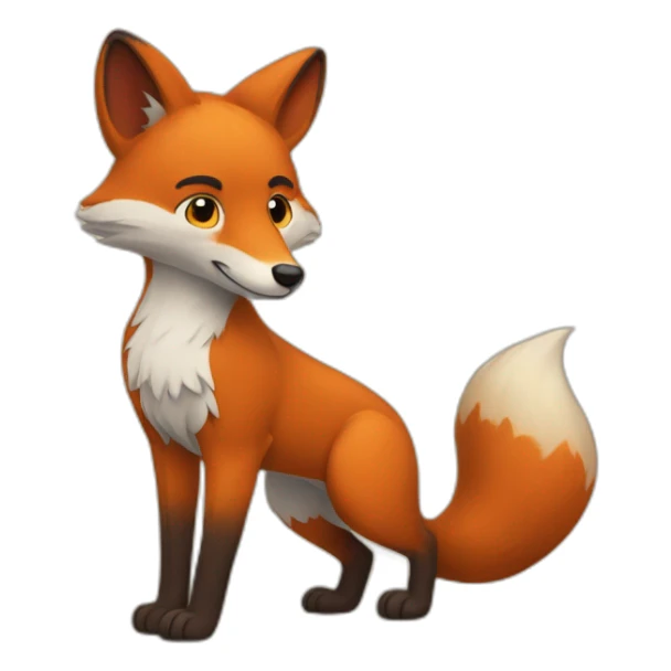 un renard qui fai un coeur sticker