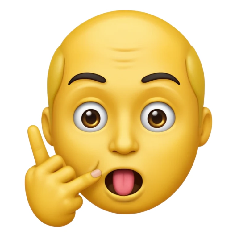 A emoji face with a finger in his mouth sticker