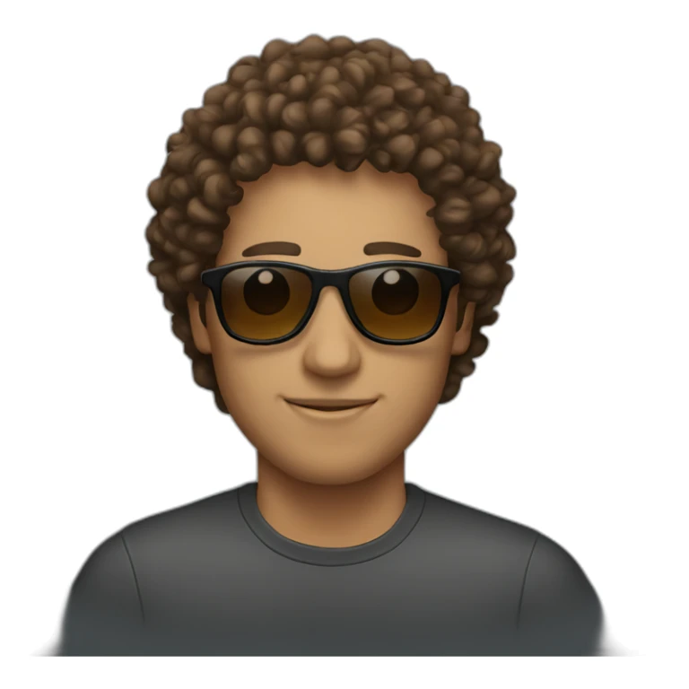 Guy with sunglasses and brown curly hair sticker