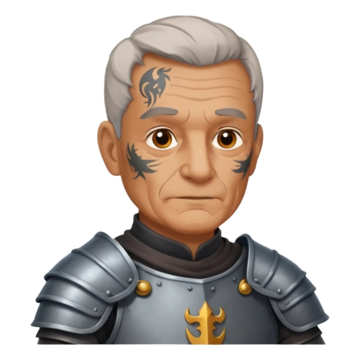elderly tattooed knight, tattooed shoulder sticker