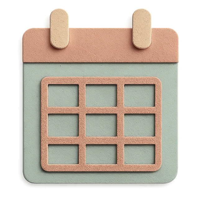 soft pastel cozy calendar box for bullet journal sticker