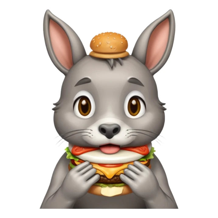 shit dripping of  donkey cat eating hamburgers sticker