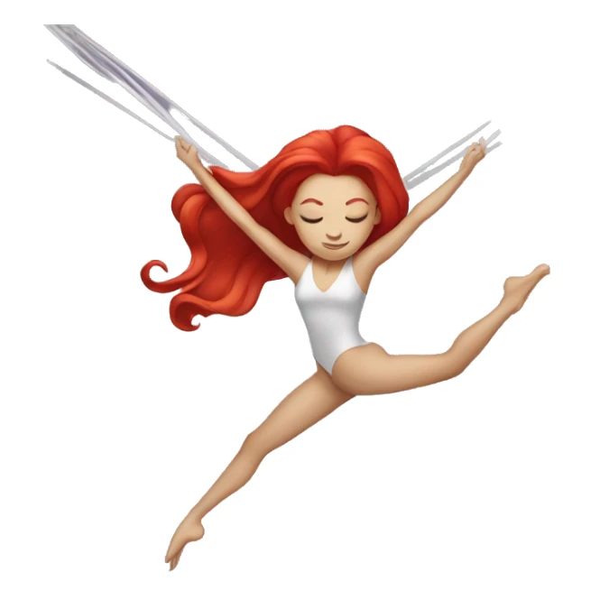 aerial silks woman with red hair and eyes closed sticker