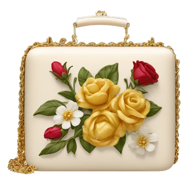 Dolce and Gabbana small box bag flowers and golden details sticker