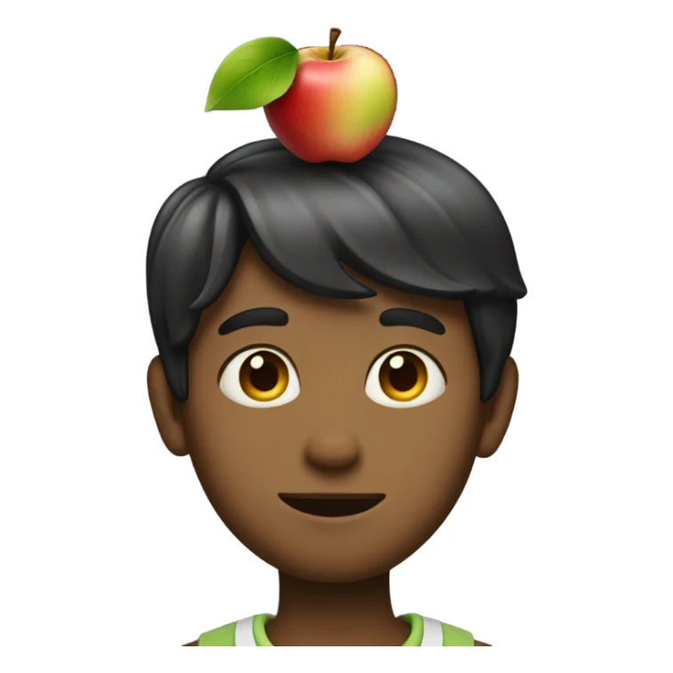 handsome boy with apple on his head sticker