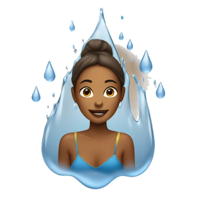 Water droplets on brown woman  sticker