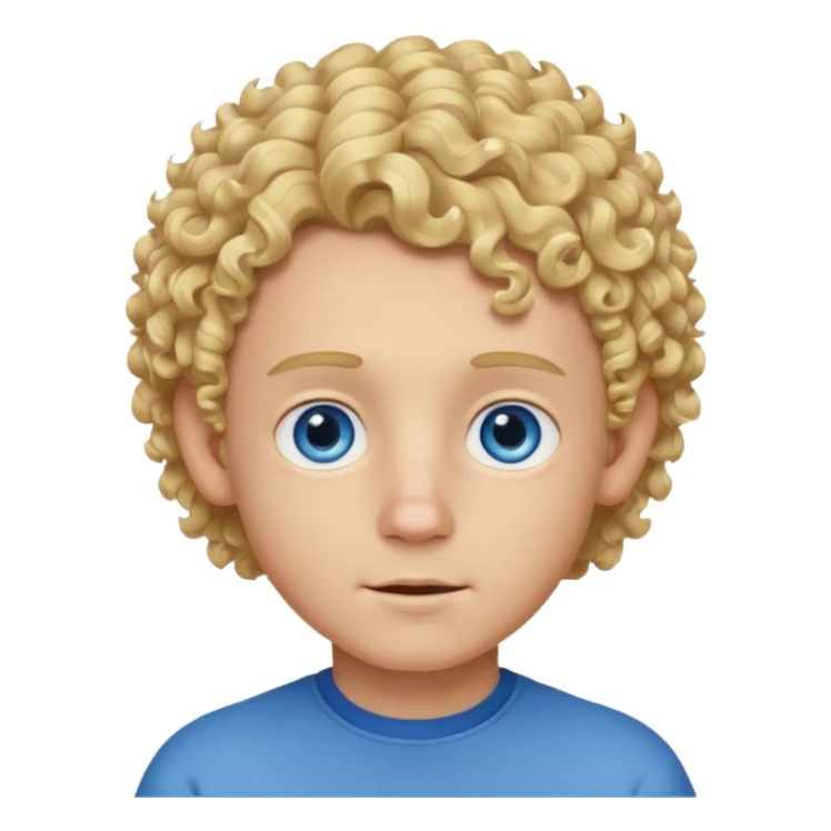 blonde boy with curly hair past his hears sticker