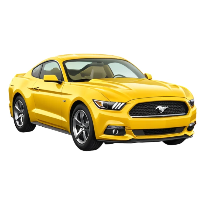 Create a ford mustang 309 emoji in yellow colour  sticker