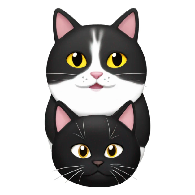 A tubby cat and a black cat sticker