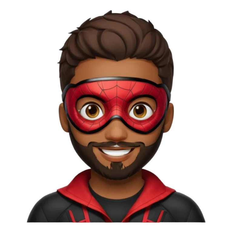 Miles Morales with beard, eye mask, low fade hair cut sticker
