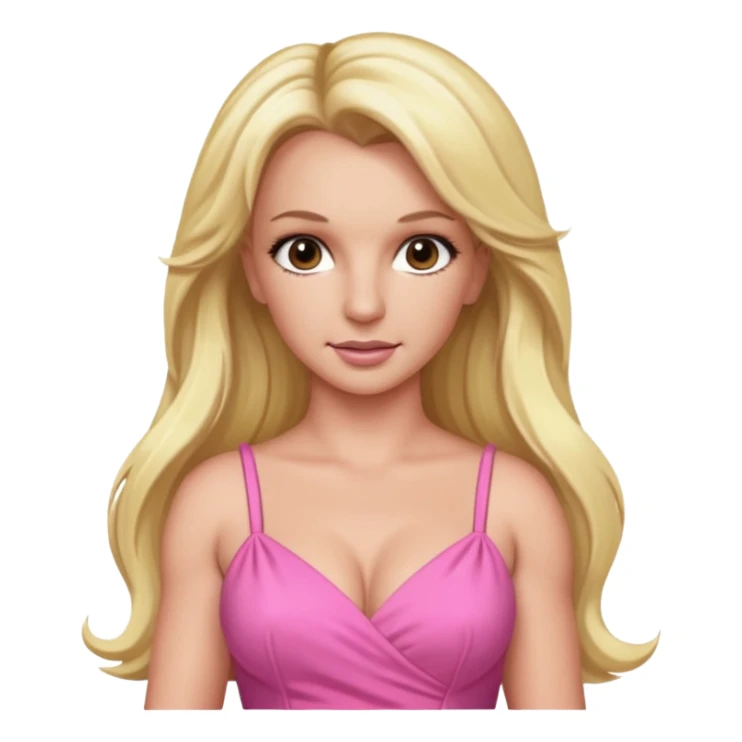 Britney Spears long blonde hair, pink dress sticker