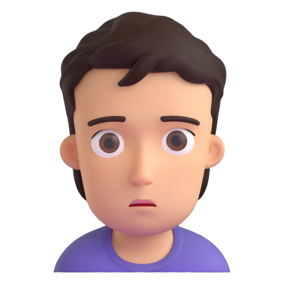 young man with a troubled look on his face sticker