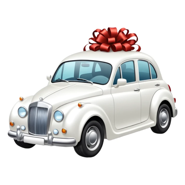 Luxury car with wedding decorations, in profile sticker