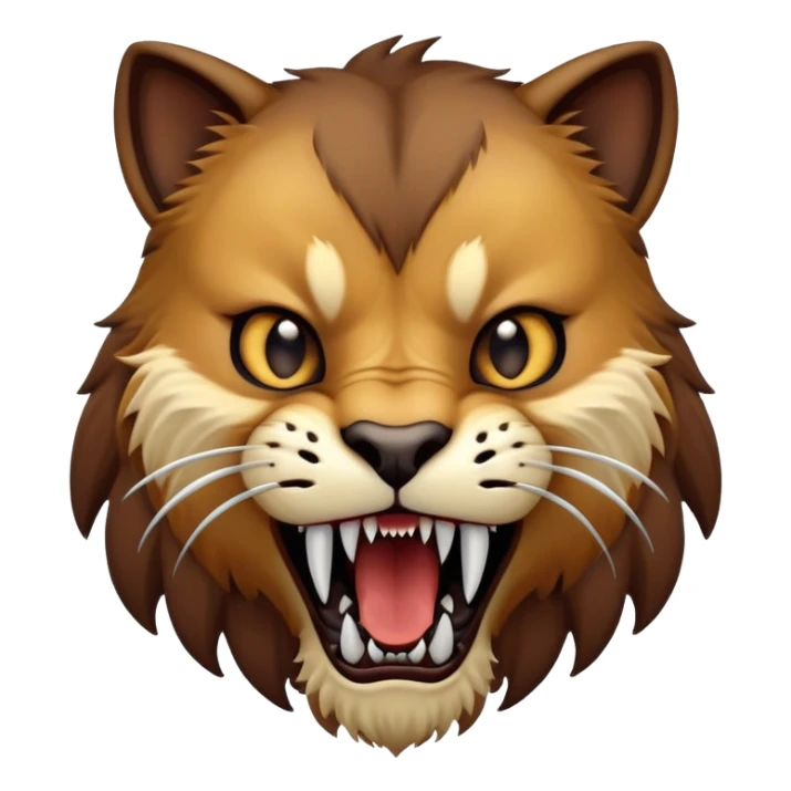 saber-toothed cat with a tiny body and gigantic canine teeth that are ten times larger than its minuscule body, extreme contrast between small body and huge fangs sticker