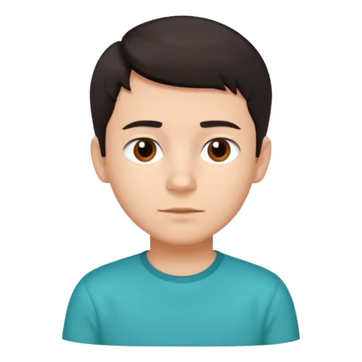 boy short dark hair and brown eyes and turquoise shirt sticker