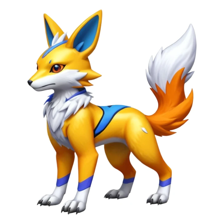  Shiny Colorful Futuristic Detailed Renamon (full body) sticker