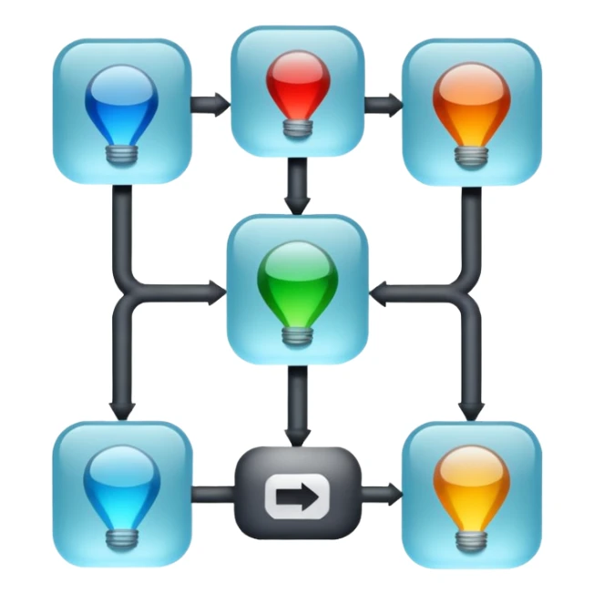 A simple flowchart made of glass sticker
