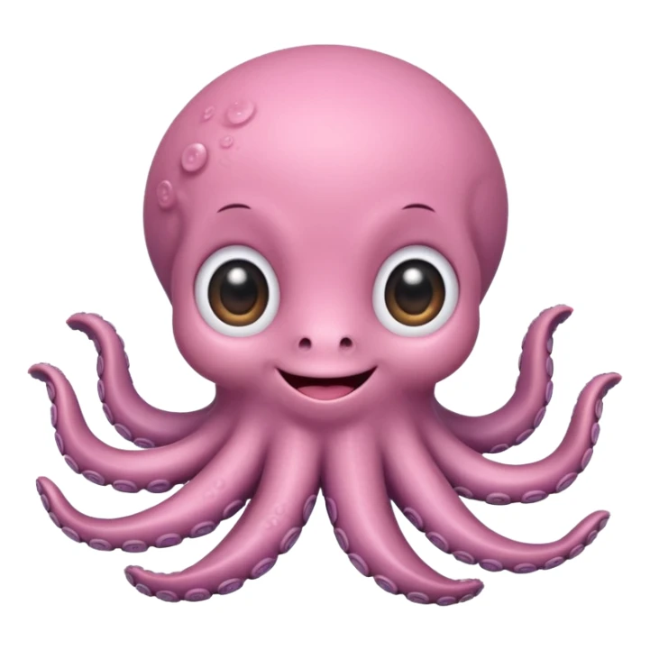 a cute baby octopus in emoji style sticker