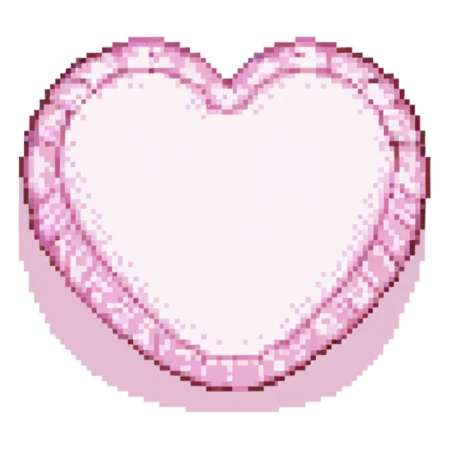 pink heart, pixel art style, with slight 3D effect, no text sticker