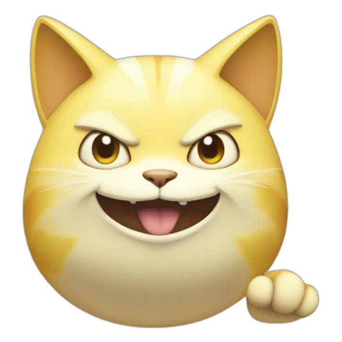 Yellow cat disguused of snorlax sticker