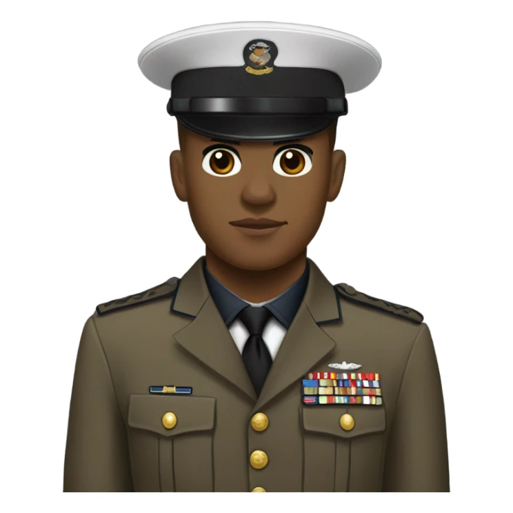 Light brown skin us marine in dress blues sticker