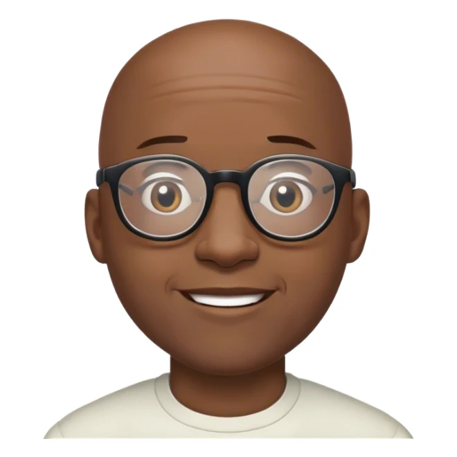 Black bald man with glasses praising god sticker