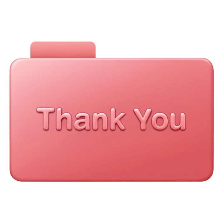 the words thank you in coral pink sticker