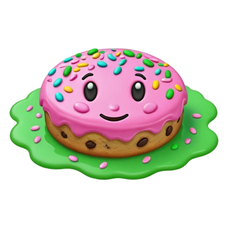cookie in color pink and green water sticker