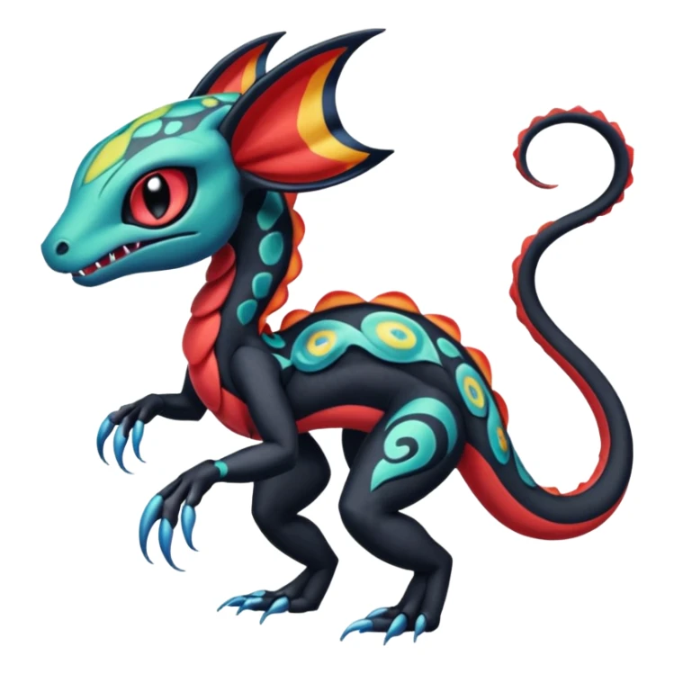 Colorful Exotic Meloetta-Salandit-Venom-Stitch-Fakémon-creature-hybrid sticker