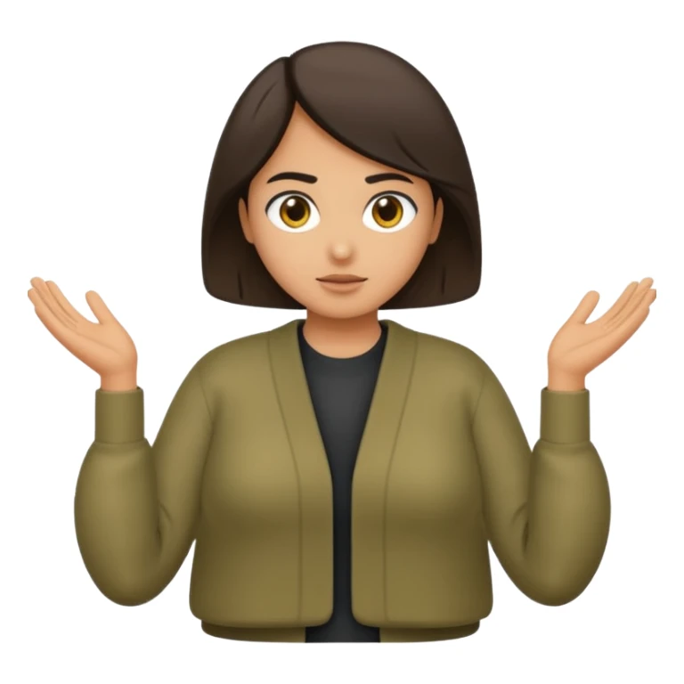 person doing shrug between the numbers 6 and 7 sticker