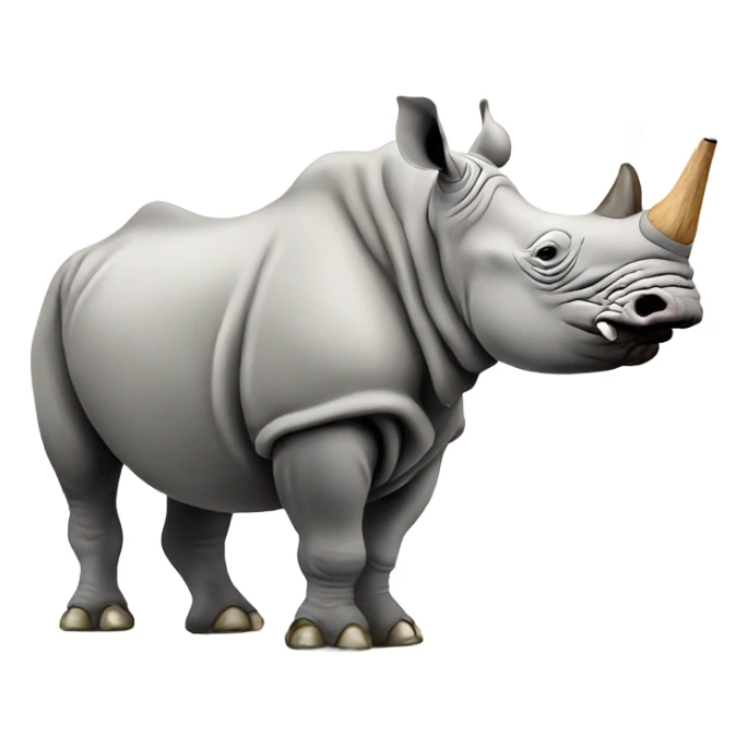 White rhino blowing smoking smoking sticker