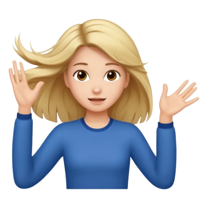 Girl flipping her hair with hand sticker