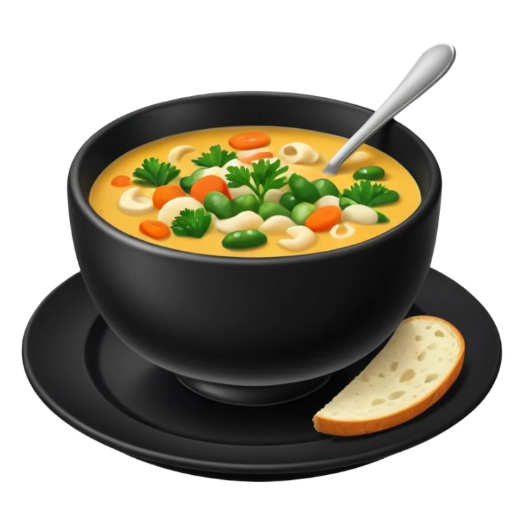 Realistic Soup in a black plate sticker
