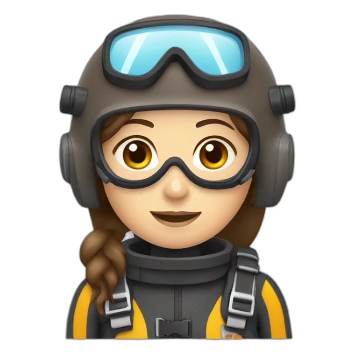 brown haired woman wearing scubadiving equipment sticker