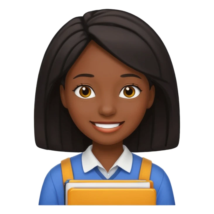 Black skinned female student sticker