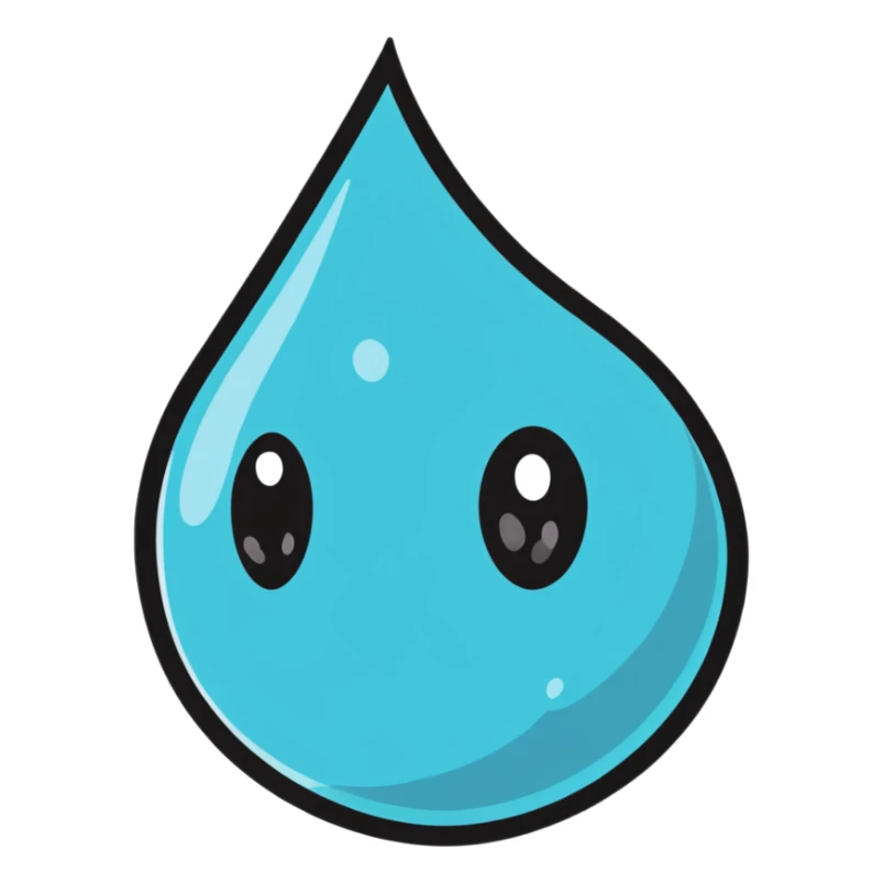 cartoon sticker of a water droplet with tears sticker