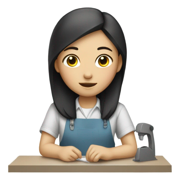 A Chinese girl at work. sticker